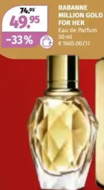 Müller RABANNE MILLION GOLD FOR HER Eau de Parfum Angebot