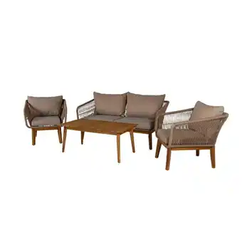 Möbelix Loungegarnitur 4-Tlg Chania Holz/Metall/Textil mit Kissen Angebot