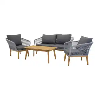 Möbelix Loungegarnitur 4-Tlg Chania Holz/Metall/Textil mit Kissen Angebot