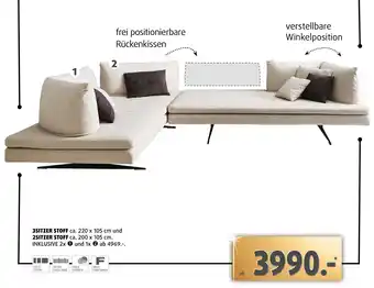 Polstermöbel Fischer 3sitzer stoff und 2sitzer stoff Angebot