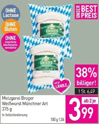 Sutterlüty Metzgerei Broger Weißwurst Münchner Art Angebot