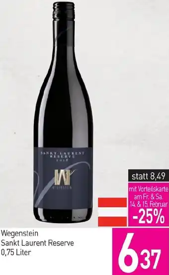 Sutterlüty Wegenstein Sankt Laurent Reserve Angebot