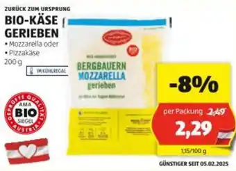 Hofer Bio-käse gerieben Angebot