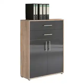 Möbelix Aktenschrank Eiche Dekor /Anthrazit B: 84,5 cm Angebot