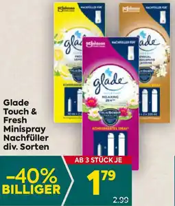 Billa Glade Touch & Fresh Minispray Nachfüller Angebot