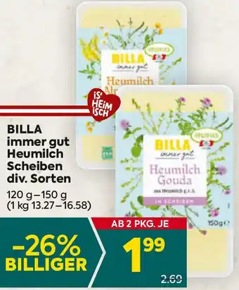 Billa Heumilch Scheiben Angebot