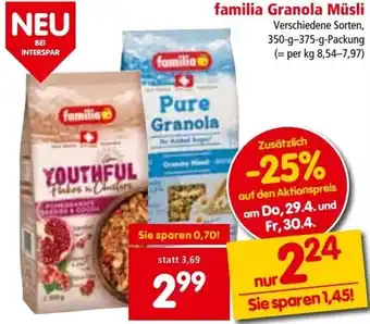 Interspar Familia Granola Müsli 350 g-375 g Angebot