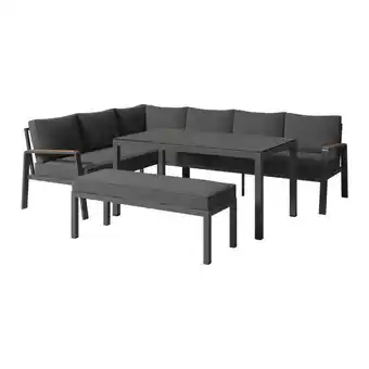 Möbelix Loungegarnitur 3-Tlg Lecce Metall/Textil/Glas mit Kissen Angebot