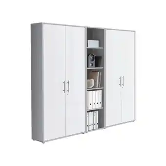 Möbelix Office Edition B: 213 cm Grau/Weiß Angebot