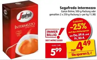 Interspar Segafredo Intermezzo 2 x 250 g Angebot