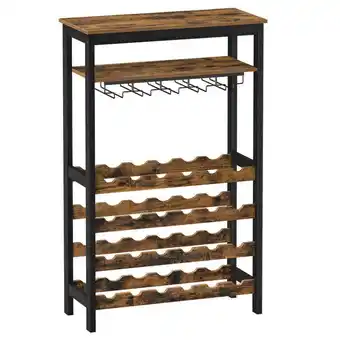 Möbelix Weinregal Songmics 24 Flaschen Braun, Schwarz, BxH: 66x100 cm Angebot