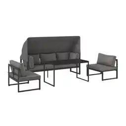 Möbelix Loungegarnitur 5-Tlg Lagos Holz/Metall/Textil mit Kissen Angebot