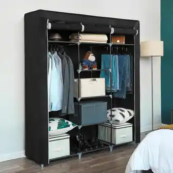 Möbelix Stoffschrank B: 150 cm Schwarz Angebot