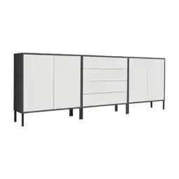 Möbelix Sideboard Mailand5b:237cm Weiß/Anthrazit Angebot