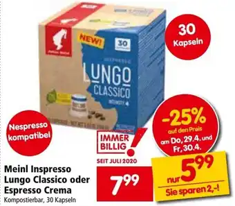 Interspar Meinl Inspresso Lungo Classico Oder Espresso Crema Angebot