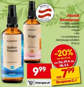 Interspar Proair Raumsprays 70 ml Angebot