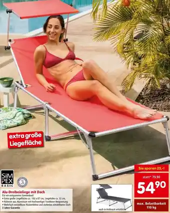 Interspar Alu Dreibeinliege Mit Dach Angebot
