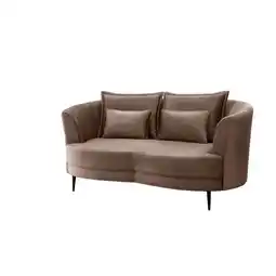 Möbelix 2-Sitzer-Sofa Hellbraun Velours, Rücken Echt B: 179 cm Angebot