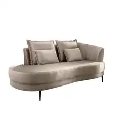 Möbelix Ottomane Pistaccio Beige Velours, Rücken Echt B: 211 cm Angebot