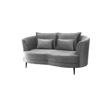 Möbelix 2-Sitzer-Sofa Silberfarben Velours, Rücken Echt B: 179 cm Angebot