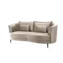 Möbelix 3-Sitzer-Sofa Pistaccio Beige Velours, Rücken Echt B: 209 cm Angebot