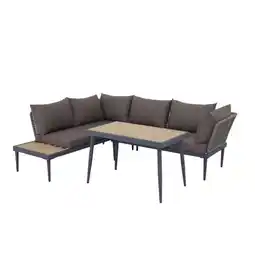 Möbelix Loungegarnitur 3-Tlg Korsika Holz/Metall/Textil mit Kissen Angebot