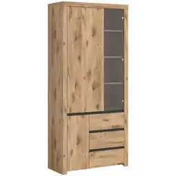 Möbelix Vitrine Woody Nox Oak/Anthrazit B: 91 cm Angebot