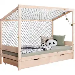 Möbelix Bodenbett mit Bettkasten 90x200 cm Naturfarben Angebot