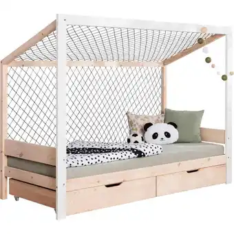 Möbelix Bodenbett mit Bettkasten 90x200 cm Naturfarben/Weiß Angebot