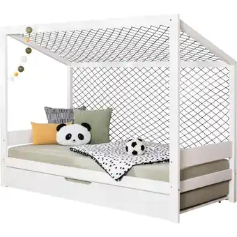 Möbelix Bodenbett mit Bettkasten 90x200 cm Weiß Angebot