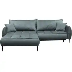 Möbelix Ecksofa mit Bettkasten Letto 189x260 cm Velours Blau Angebot