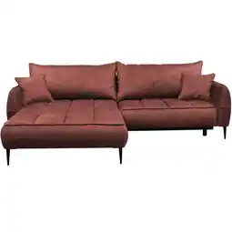 Möbelix Ecksofa mit Bettkasten Letto 189x260 cm Velours Koralle Angebot