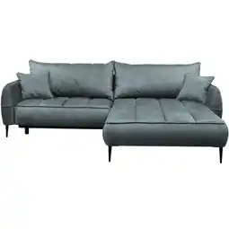 Möbelix Ecksofa mit Bettkasten Letto 260x189 cm Velours Blau Angebot