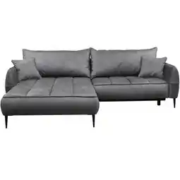 Möbelix Ecksofa mit Bettkasten Letto 189x260 cm Velours Grau Angebot