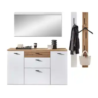 Möbelix Garderobe Fresno Weiß/Eiche Artisan, B: 222 cm Angebot