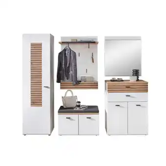 Möbelix Garderobe Fresno Eiche Artisan/Weiß B: 245 cm Angebot