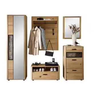 Möbelix Garderobe Montana Schwarz/Wildeiche, B: 240 cm Angebot