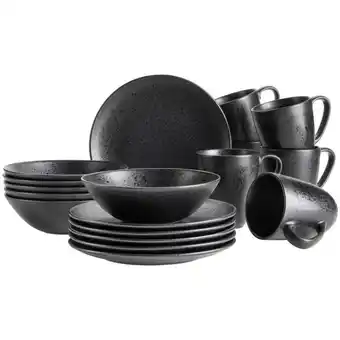 Möbelix Frühstücksset Essential Schwarz, 18-teilig Angebot