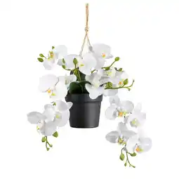 Möbelix Kunstpflanze Orchideen Weiß, Topf: Schwarz. H: 25 cm Angebot