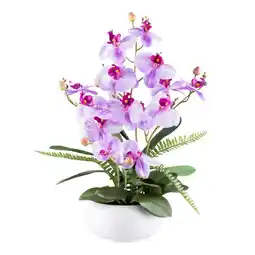 Möbelix Kunstpflanze Orchideen Grün/Weiß/Violett, 55 cm Angebot
