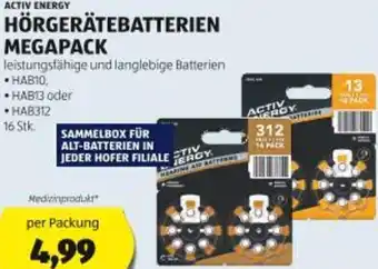 Hofer Hörgerätebatterien megapack Angebot