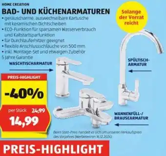 Hofer Bad- und küchenarmaturen Angebot