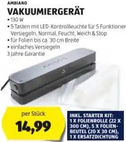 Hofer Vakuumiergerät Angebot