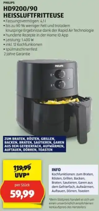 Hofer Heissluftfritteuse Angebot