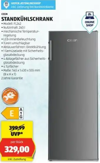 Hofer Standkühlschrank Angebot