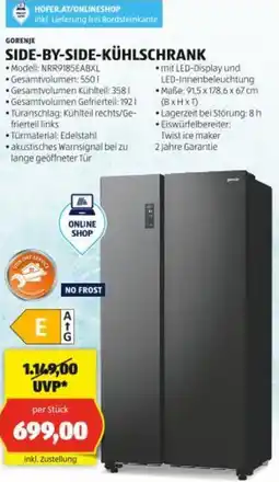 Hofer Side-by-side-kühlschrank Angebot