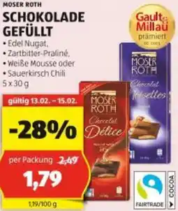 Hofer Schokolade gefüllt Angebot