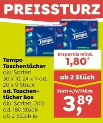 ADEG Tempo Taschentücher od. Taschen- tücher Box Angebot