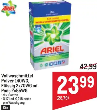 Metro Vollwaschmittel Pulver, Flüssig od. Pods Angebot