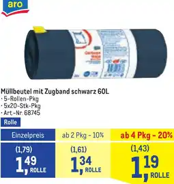 Metro Müllbeutel mit Zugband schwarz Angebot